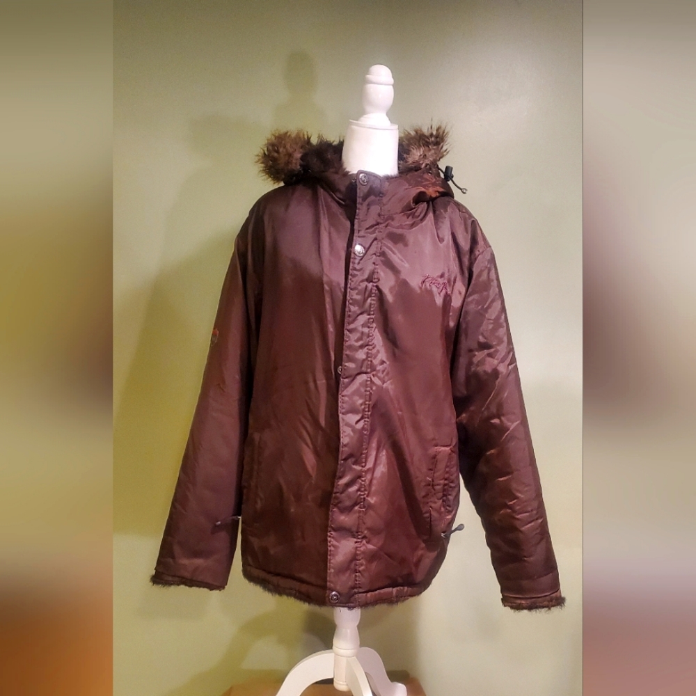 Mens L Phat Farm Hooded Reversible Jacket